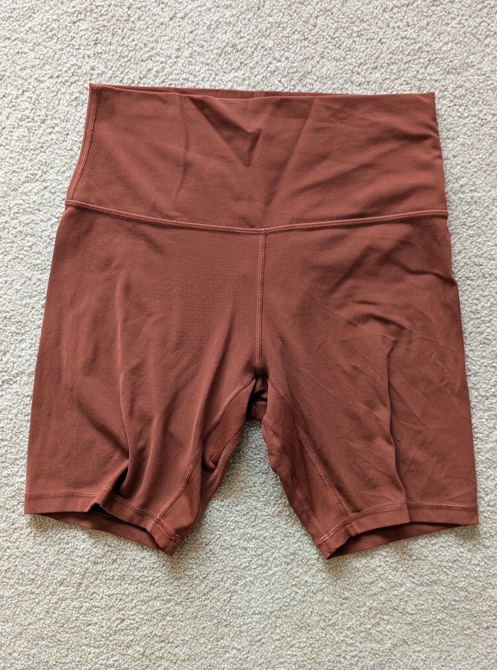 Lululemon Women's Yoga Align High-Rise 7" Dark Terracotta Shorts Sz 8 - Picture 2 of 8